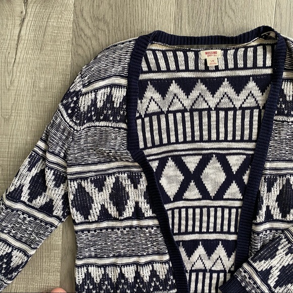 Mossimo Navy Patterned Cardigan - Picture 3 of 3